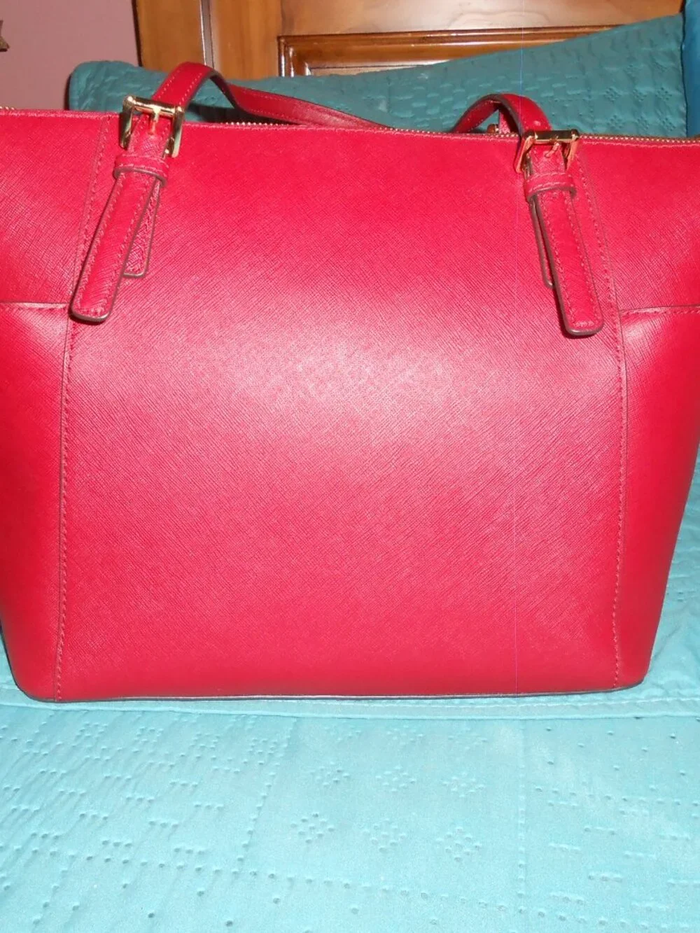 Michael Kors Saffiano Leather Tote Cherry red color medium VGC
